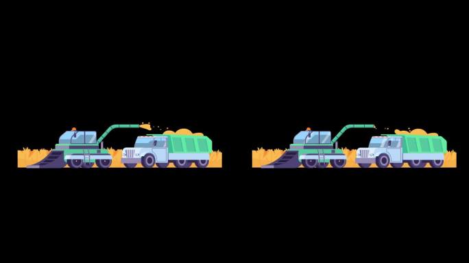 收稻子 收麦子 收割机农业mg动画工程