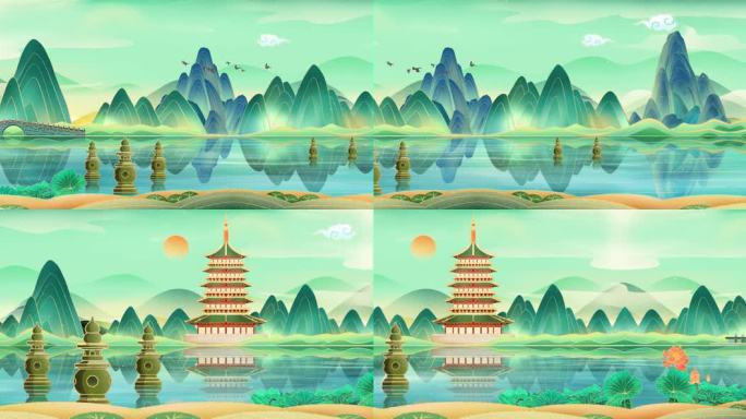 中国风 游西湖 国风风光