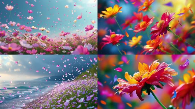 飞来的花瓣-视频背景