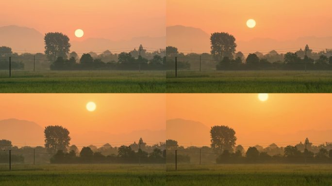乡村田园日出延时