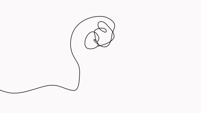 动画头部与大脑连续线条绘制