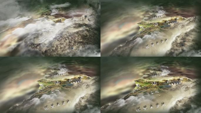 4K天山山脉地形图AE模板