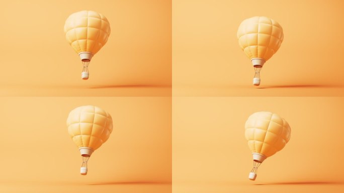卡通充气热气球循环动画三维渲染