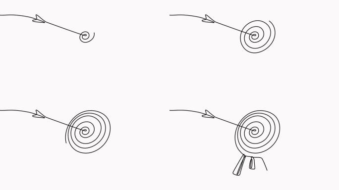 目标用箭头连续画直线的动画视频。