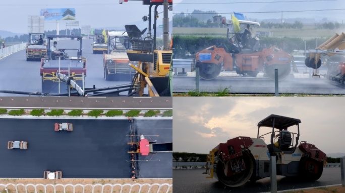 高速公路铺路施工铺路压路