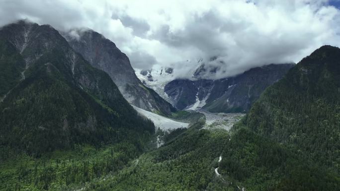 58，a航拍云海群山雪山高海拔穿云风景