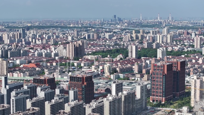 4K-Log-航拍上海杨浦区大桥街道社区