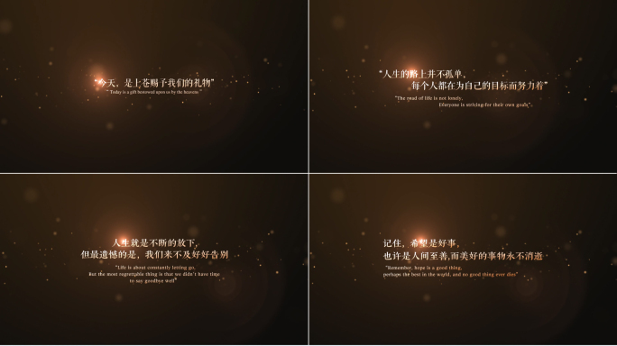 唯美光效文字温馨字幕