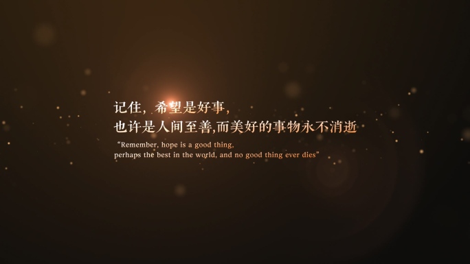 唯美光效文字温馨字幕