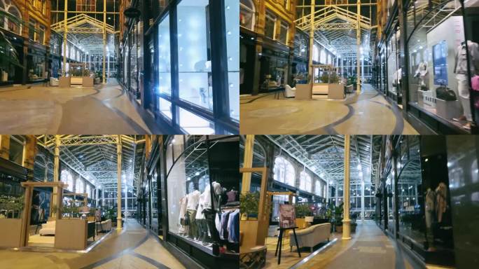 利兹市约翰·刘易斯和合伙人购物中心夜间的视频