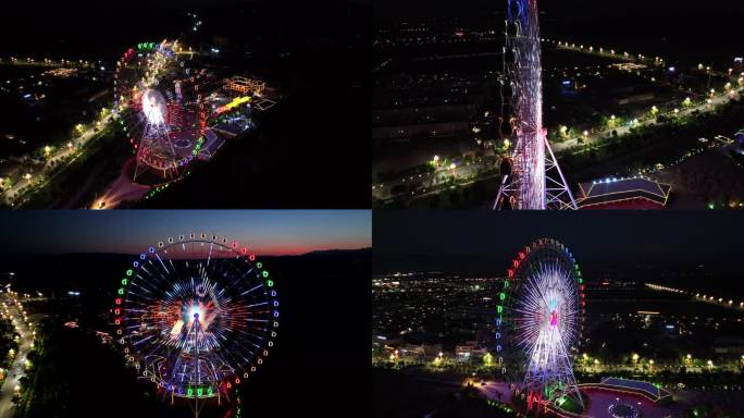 中国新疆八卦城摩天轮夜景