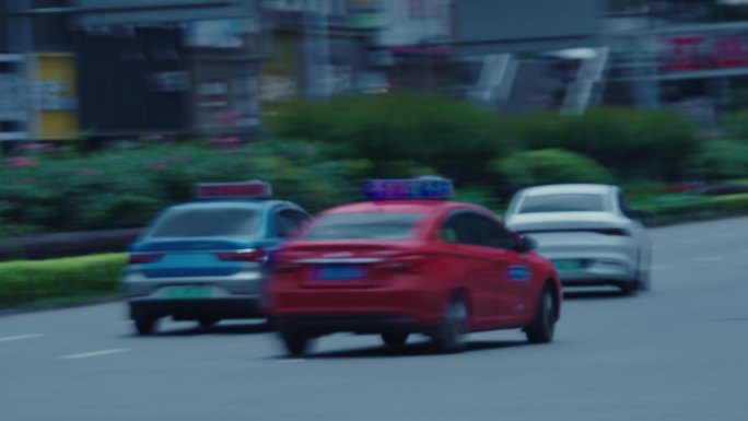 4K出租车街道车流