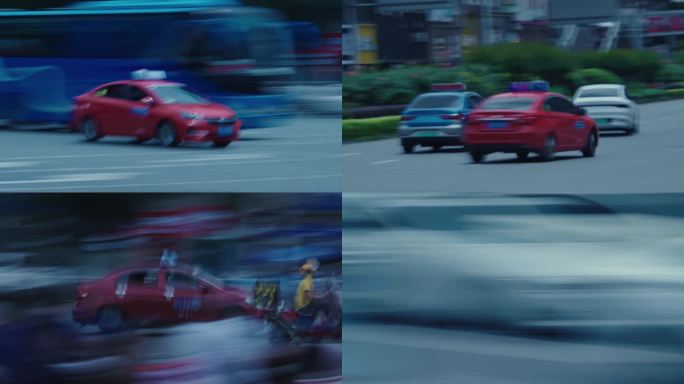 4K出租车街道车流
