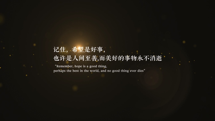 唯美光效金色文字粒子字幕