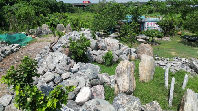 中山沙溪 道路 景观石 村庄 美丽乡村