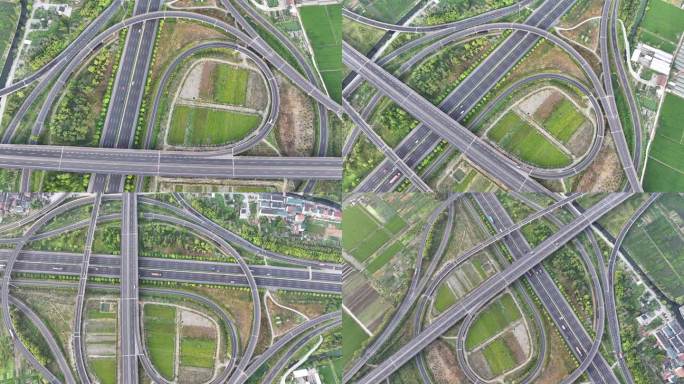 浙江杭甬高速公路绍兴互通枢纽高架桥实拍