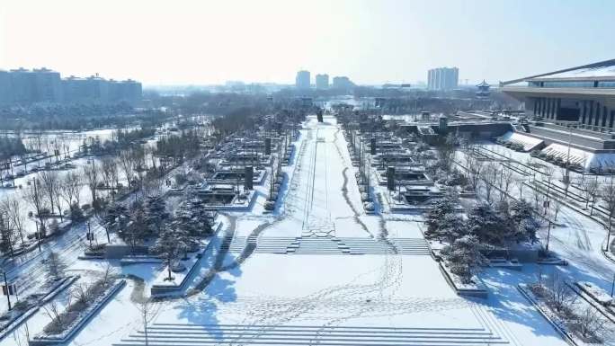 三孔 雪景 航拍 冬季 孔府 孔庙