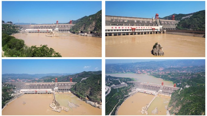 河南黄河三门峡大坝4K航拍