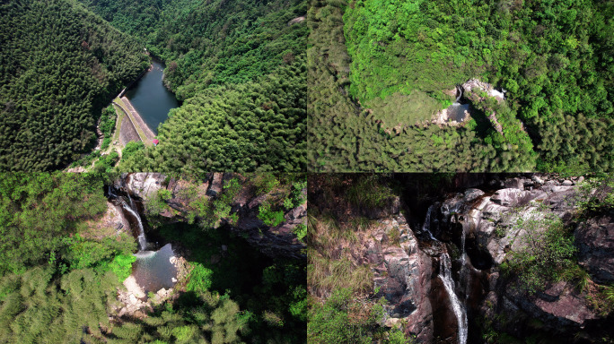 5K山中水库瀑布桐庐水库大自然