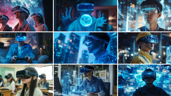 VR世界未来科技全息影像虚拟现实