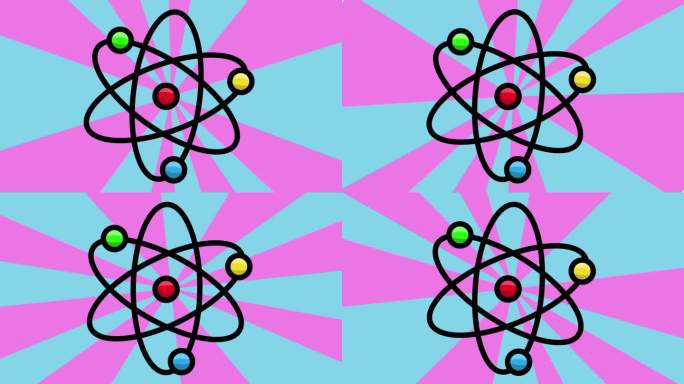 带有旋转背景的原子图标