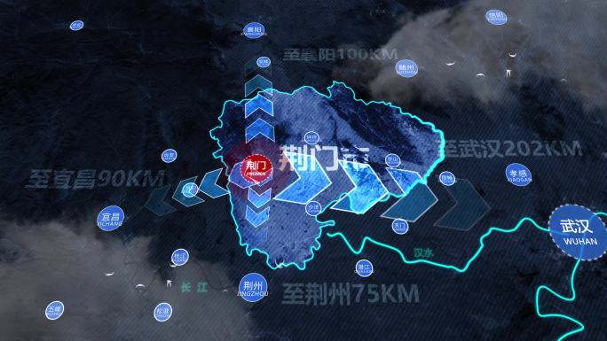 湖北省荆门市交通路线规划地图动画