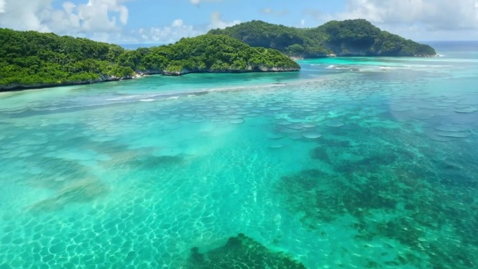 大海果冻海航拍 清澈见底 碧水蓝天