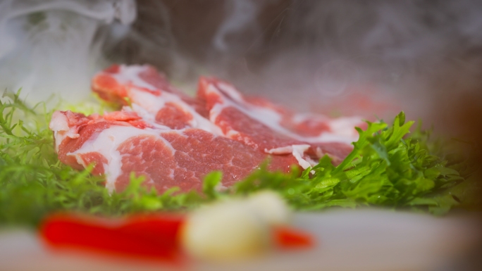 4K 50P雪花猪肉特写