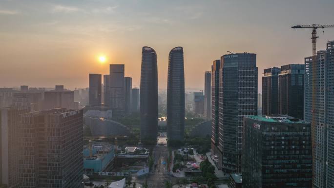 航拍成都高新区延时大合集