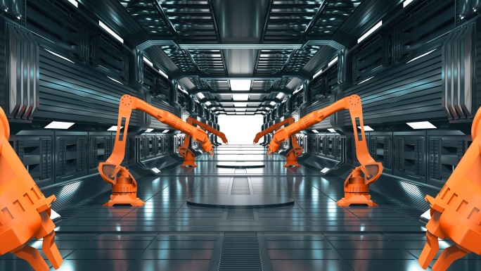 机械臂生产线制造 【C4D源文件】