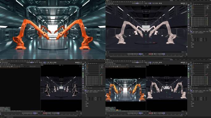 机械臂生产线制造 【C4D源文件】