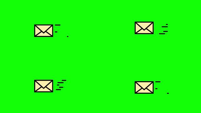 电子邮件发送图标动画，电子邮件图标动画与阿尔法哑光