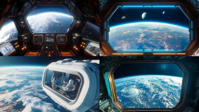 舷窗 飞船舷窗 外星空景色
