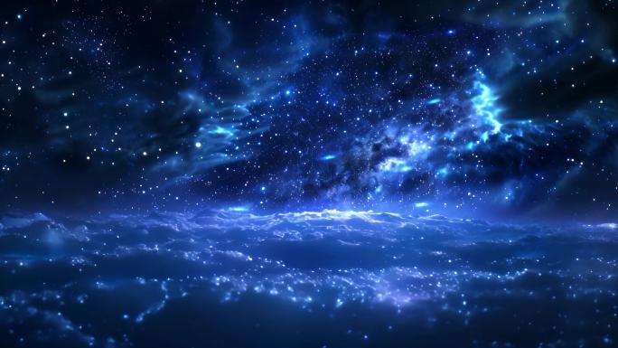 高空云层之上的粒子星空