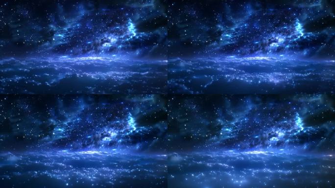 高空云层之上的粒子星空