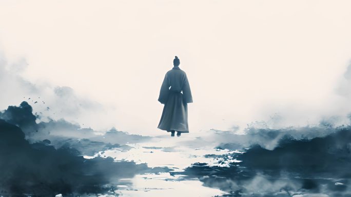 水墨艺术武侠国潮戏曲中国风山水舞台