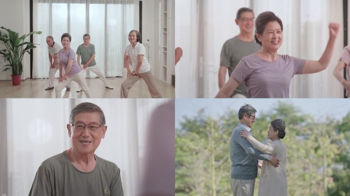 老人锻炼散步