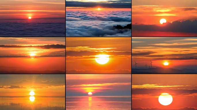 日出日落旭日东升海上日出