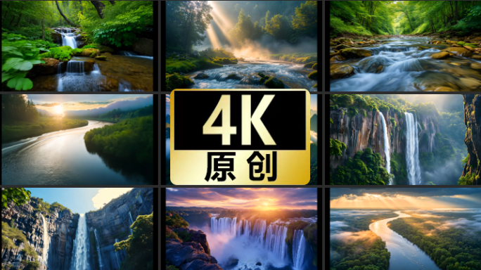 山川河流瀑布 大自然溪流