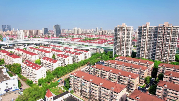 上海中环居民区航拍