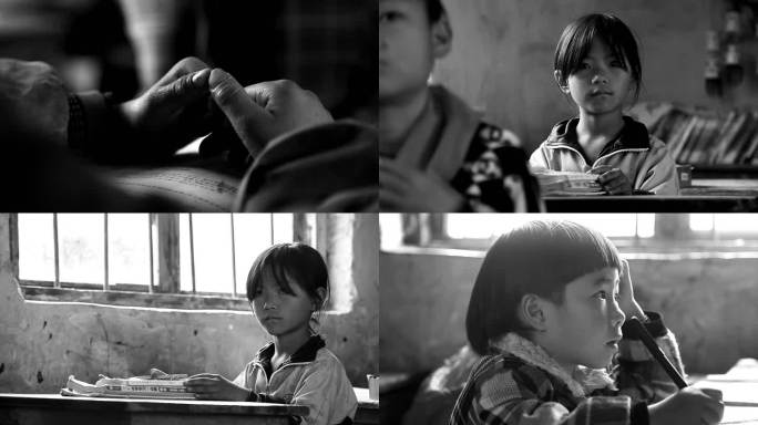 留守儿童宣传素材黑白3