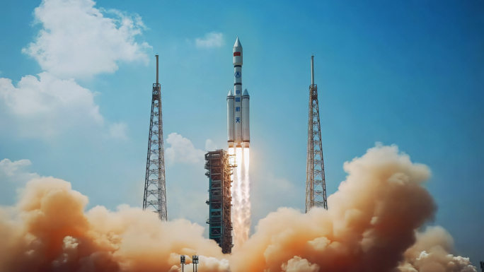 火箭点火发射宇航员太空探索合集