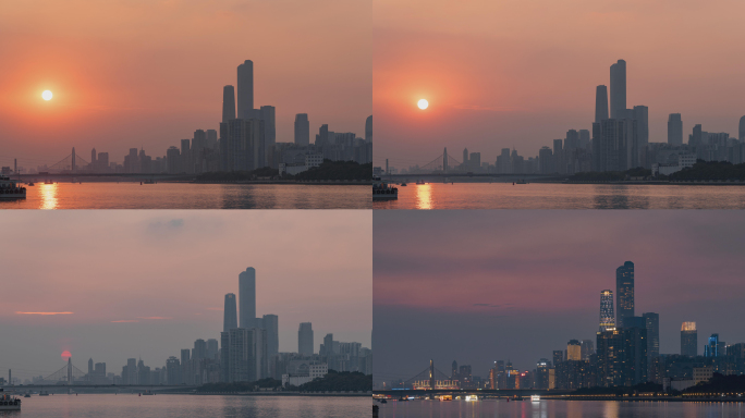广州珠江新城日落