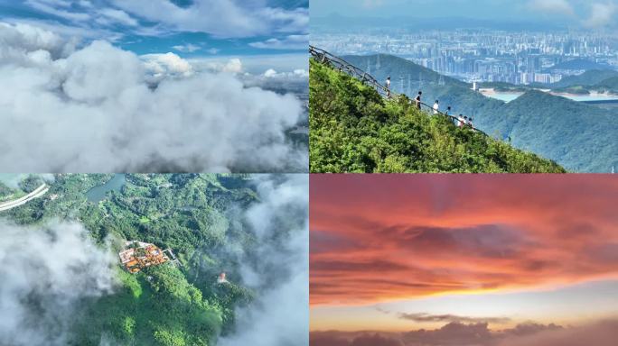 4k深圳市全景，梧桐山视角