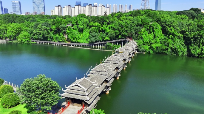 湖南长沙烈士公园潇湘塔风雨桥【组镜】