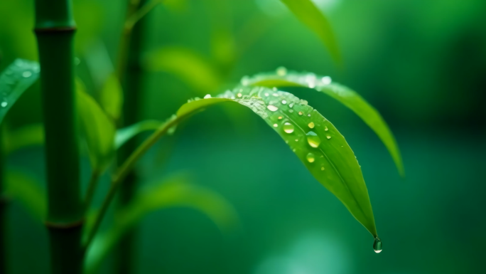 【雨后江南合集】湖泊动物天鹅竹子绿叶河面