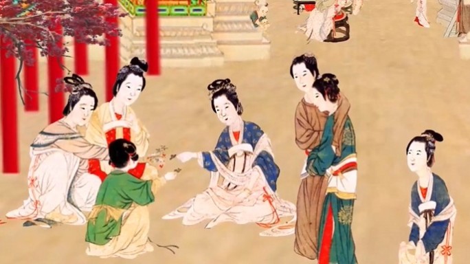 AE模板《汉宫春晓图》明 仇英版8K宽屏