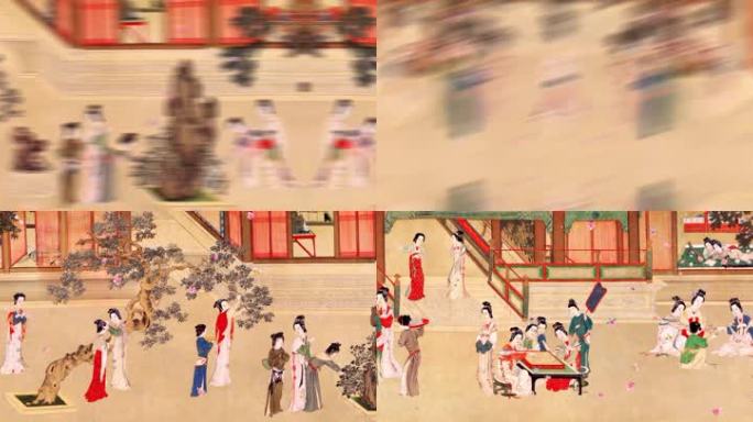 AE模板《汉宫春晓图》明 仇英版8K宽屏