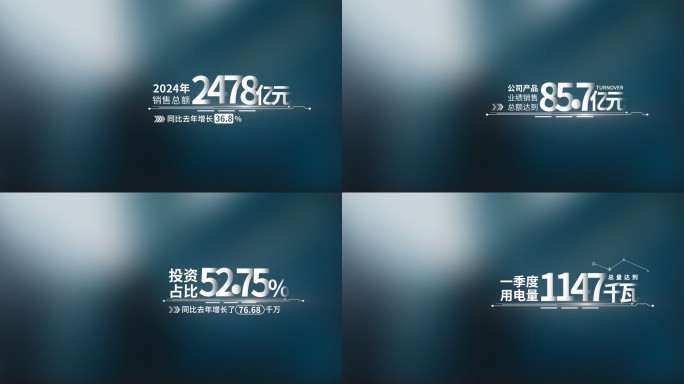 简洁商务年终数据总结字幕条