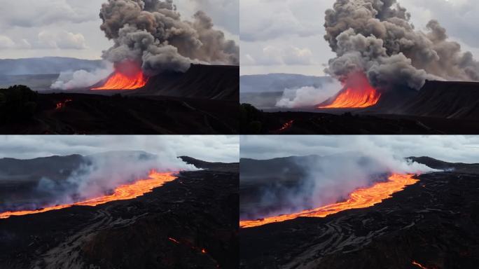 火山爆发视频素材